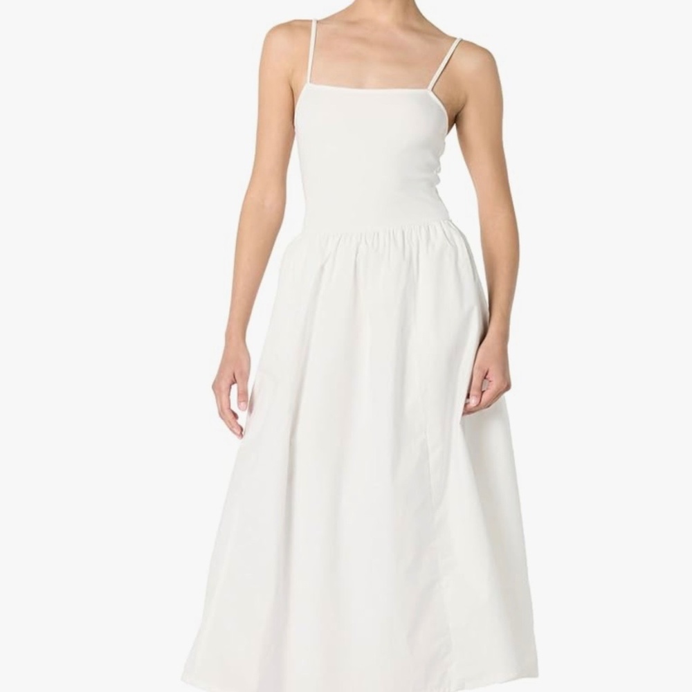 White Spaghetti-Strap Midi Dress - Classic Summer Style